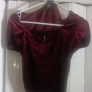 Cosmic Aura/hot Topic Burgundy Velvet Top